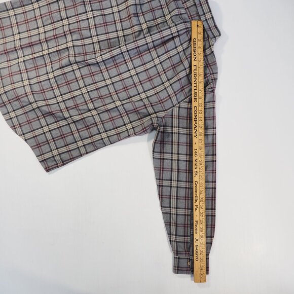 Brooks Brothers Shirt Mens Extra Large Gray Plaid Regent Oxford Button Preppy - Picture 6 of 9